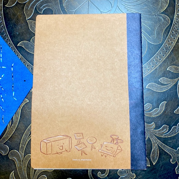 Embellished Handmade Leather Sketch Book Handbag Blue & Brown - Picture 10 of 10